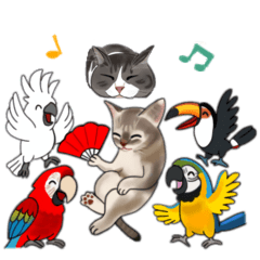 Marutto Wild Bird & Cat Stickers