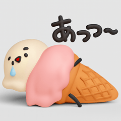 Assorted 3D soft serve ice cream stamps