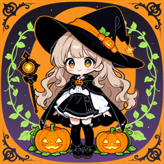 ハロウィン 魔女っこちゃん
