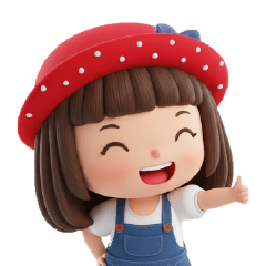 Red Hat Girl Cute Daily Life