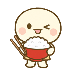 しろだんごと食べ物スタンプ