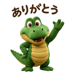 A set of 40 cute 3D crocodile stamps