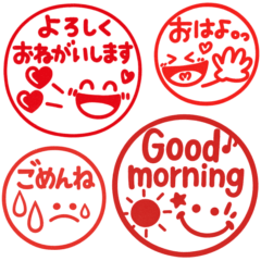 ポンと使えるハンコ風♡シンプルで可愛い