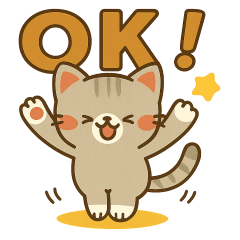 Cheerful Gray Cat Stickers