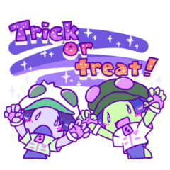 Halloween stickers of squishy monster s
