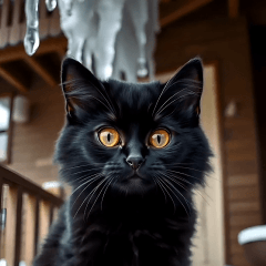 popup black cat winter