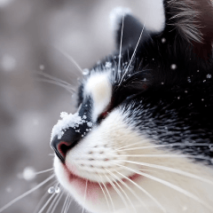 popup white cat winter