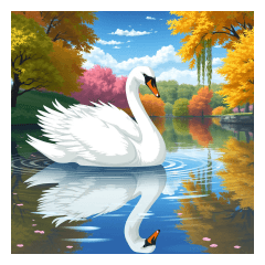 Beautiful swans on a lake