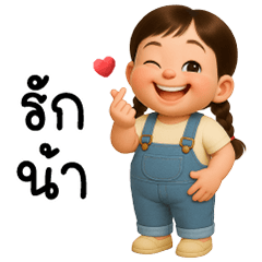 หนูน้อยผมเปีย เอี้ยมยีนส์ น่ารัก