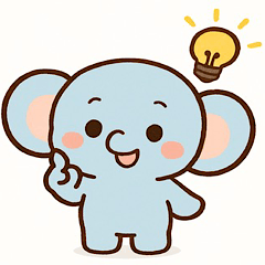 Cute elephant with various expressions