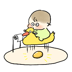 開眼(・)ちなのスタンプ