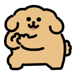 微笑的貴賓犬跳舞動畫貼紙