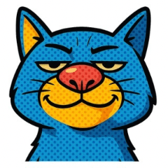 Blue Cat Pop Stickers