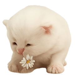 New Born Little White Cat