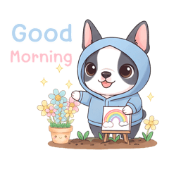 Boston terrier : Blue colour