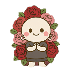 しろだんごのお花と植物のスタンプ