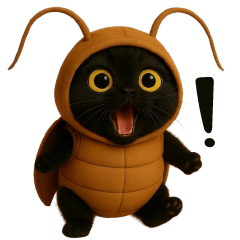 เจ้าเหมียวดำชุดเเมลงสาปไม่มีคำจะพูด