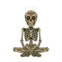 Skeleton Calavera Negative Daily Stamp