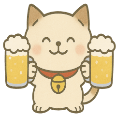 招き猫　酒バージョン