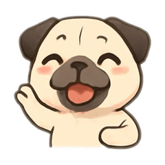 Instant Reply Pug Stickers