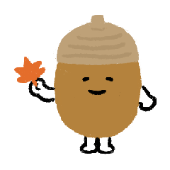 Acorn and autumn leaf sticker