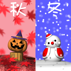 Pumpkin and Snowmen 2 (Autumn to Winter)