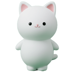 simple white cat  Sticker