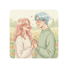 SHI-NO_Hand-drawn soft-focus couple