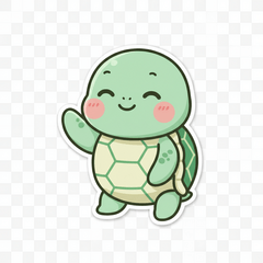 Cute Turtle Greetings Stickers