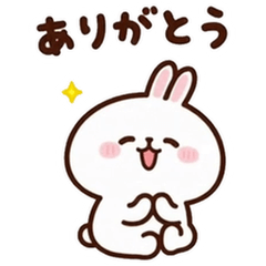 可愛いずっと使えるうさぎ日常挨拶スタンプ