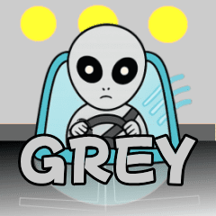 Animated Grey Alien Sticker