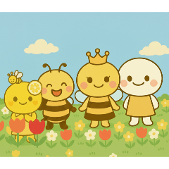 しろだんごとレモンだんごの養蜂スタンプ