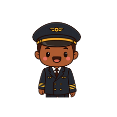 Cute Airline Pilot Captain Stickers