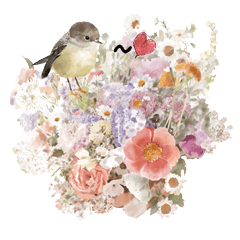 watercolor birds and flowers