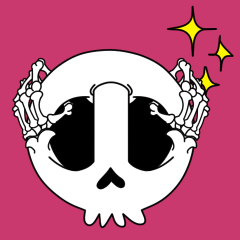 Moving. 077 Blinking skeletons Sticker.