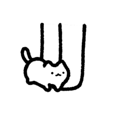 Very small white cat move Sticker