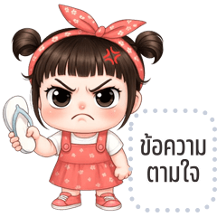Message Stickers: Khaohom cute girl