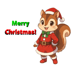 Animal Sticker Squirrel Winter Edi EngVr