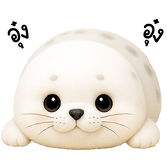 เจ้าแมวน้ำอุ๋งๆสีขาว ตัวอ้วนน่ารัก