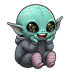 綠色之大眼外星怪Baby