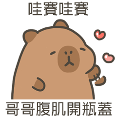 卡比巴拉肥水豚哥哥腹肌開瓶蓋