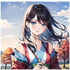 Japanese cherry blossom girl