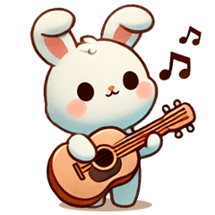 Cute white chubby rabbit no text