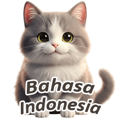 [ID] Gray & White Cat Stickers 1