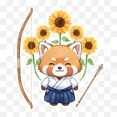 Kyudo & Sunflower! Cute Kyudo Stickers2
