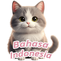 [ID] Gray & White Cat Stickers 2