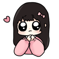 黒髪ロングのリボンの女の子