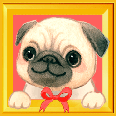 【パグ＆黒パグ】動く！お祝いセット