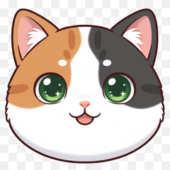 Cute Calico Cat Stickers (Japanese)
