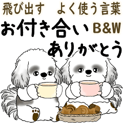 飛び出すB&Wシーズー犬 「よく使う言葉」